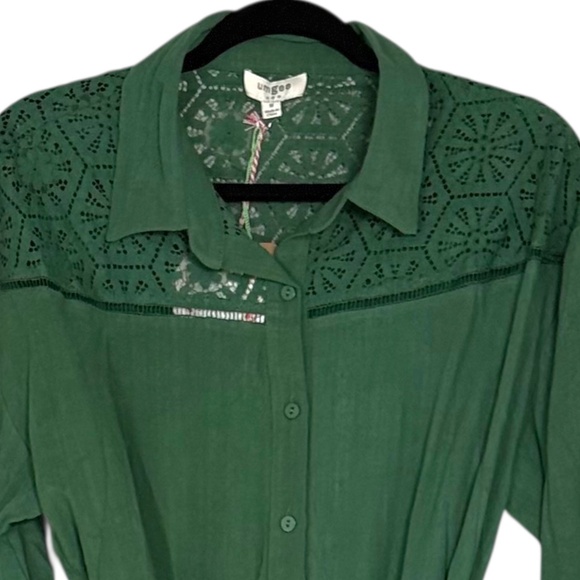 Umgee Dark Sage Shirt Dress | NWT - Picture 6 of 10